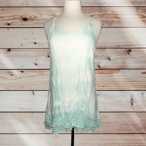 FP2 Bishop Young women's tank top blouse tunic top medium mint green tie dye
